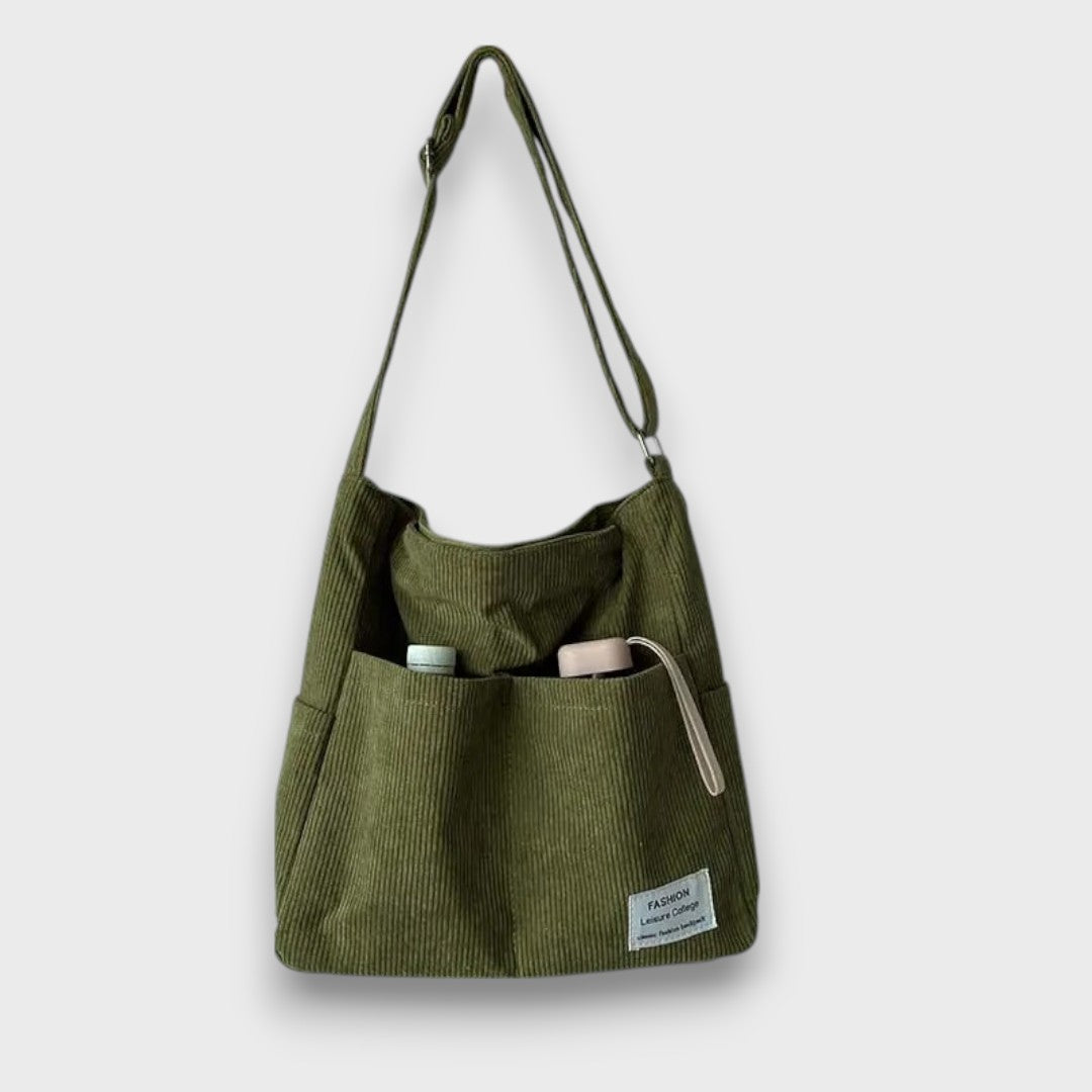 Talema – Cord Shoulder Bag with Multiple Pockets