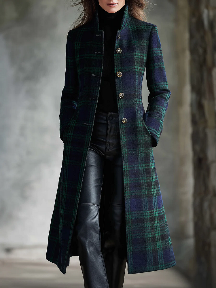 Harlow | Retro Checked Midi Jacket