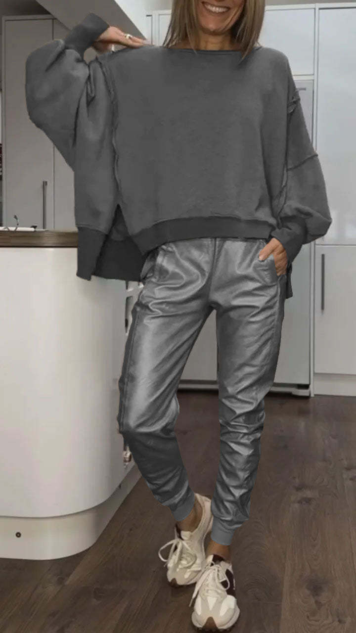Elowyn™ | Faux Leather Trouser Set