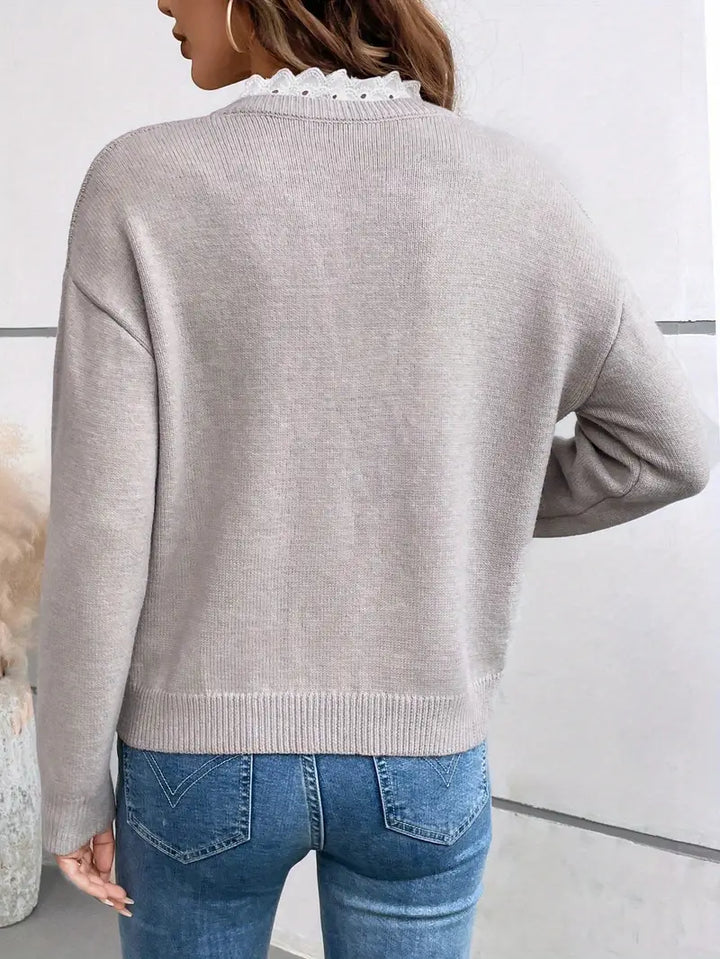 Céline | Lace-Collar Knit Jumper