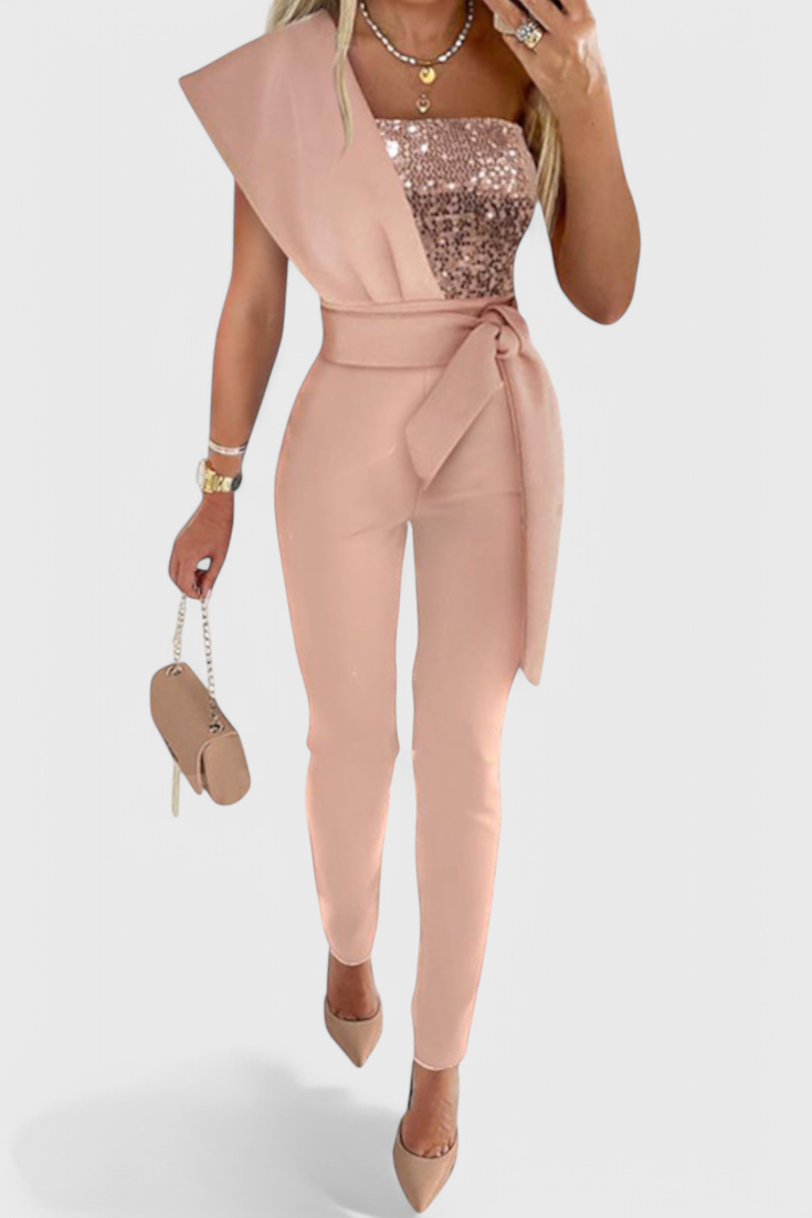 Mono Layla Sequin One-Shoulder Dress