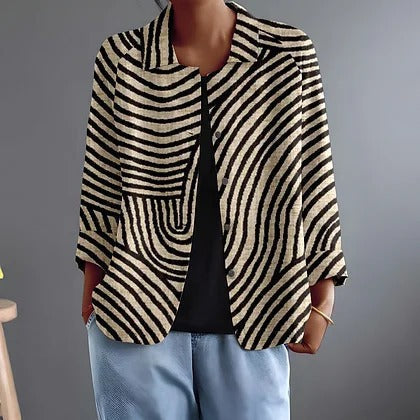 Jonquille | Graphic Curve-Print Blouse
