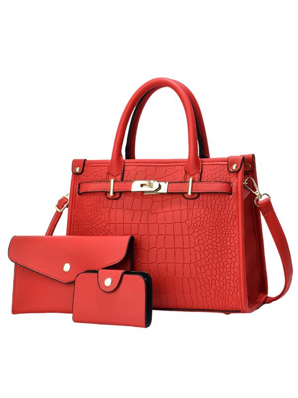 Alenor™ | Crocodile Embossed Large Capacity Crossbody Handbag Set