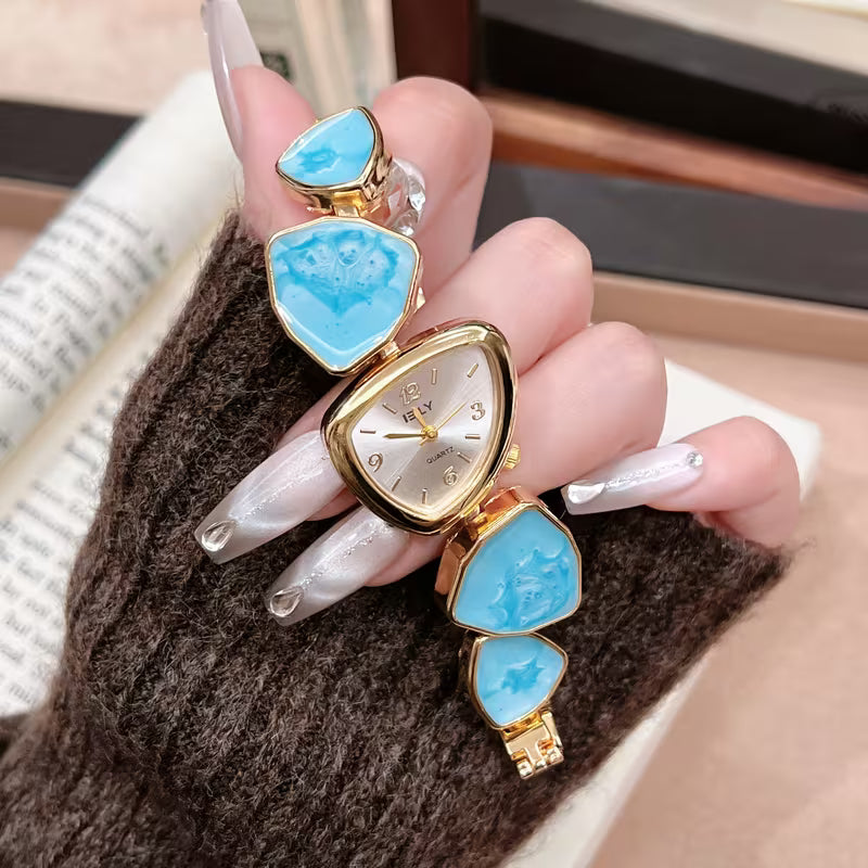 Noor™ | Pearl Stone Gold Bracelet Watch