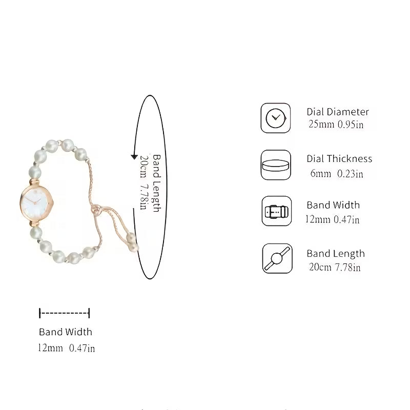Halle™ | Pearl Bracelet Watch