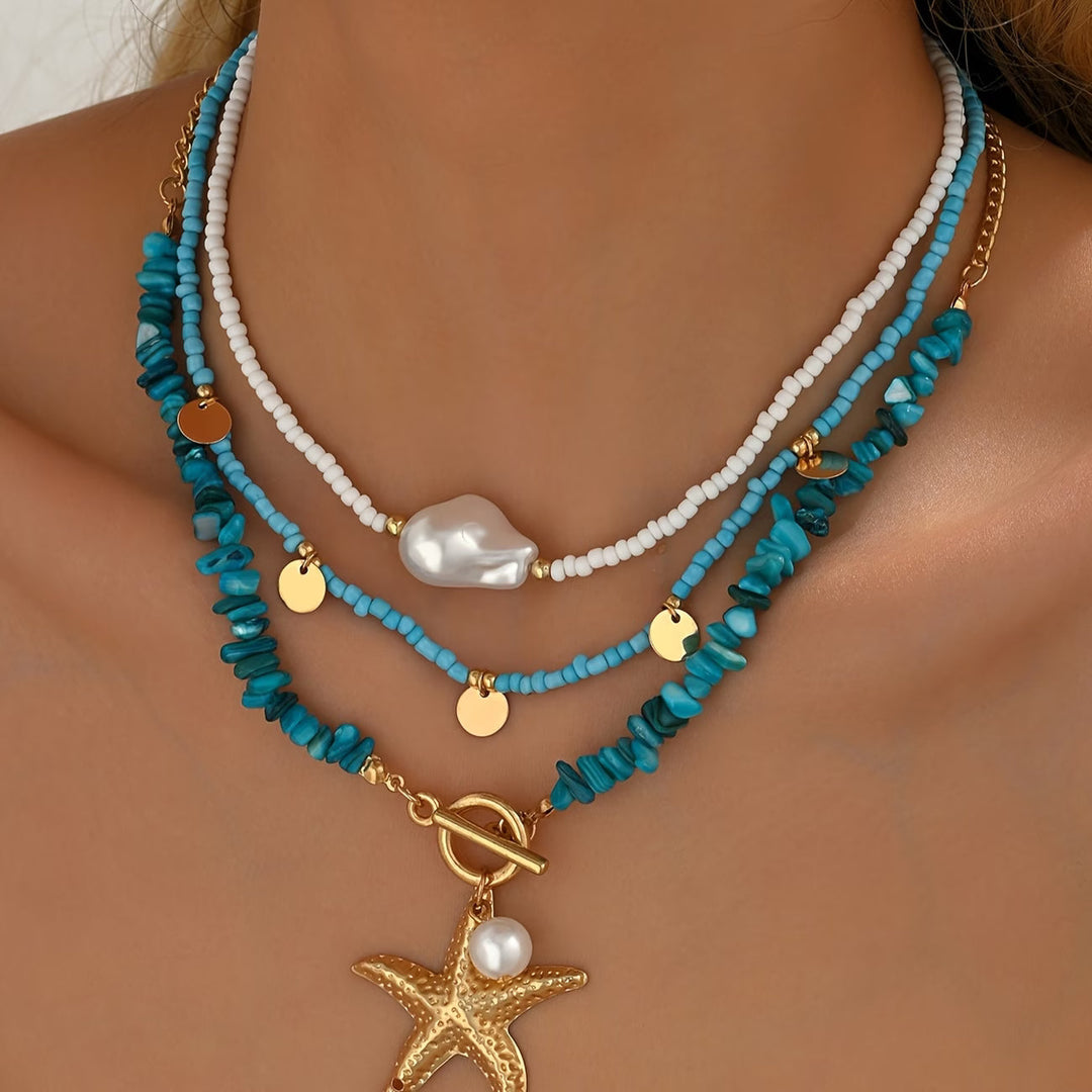 Esme™ | Pearl and Turquoise Coastal Necklace