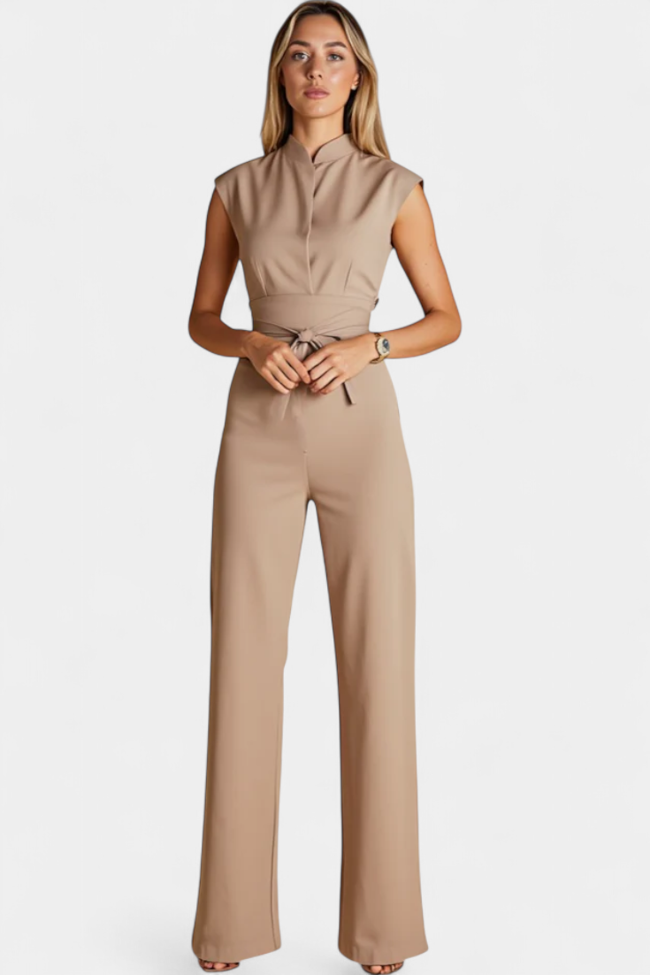 Sleeveless Flared Leg Jumpsuit