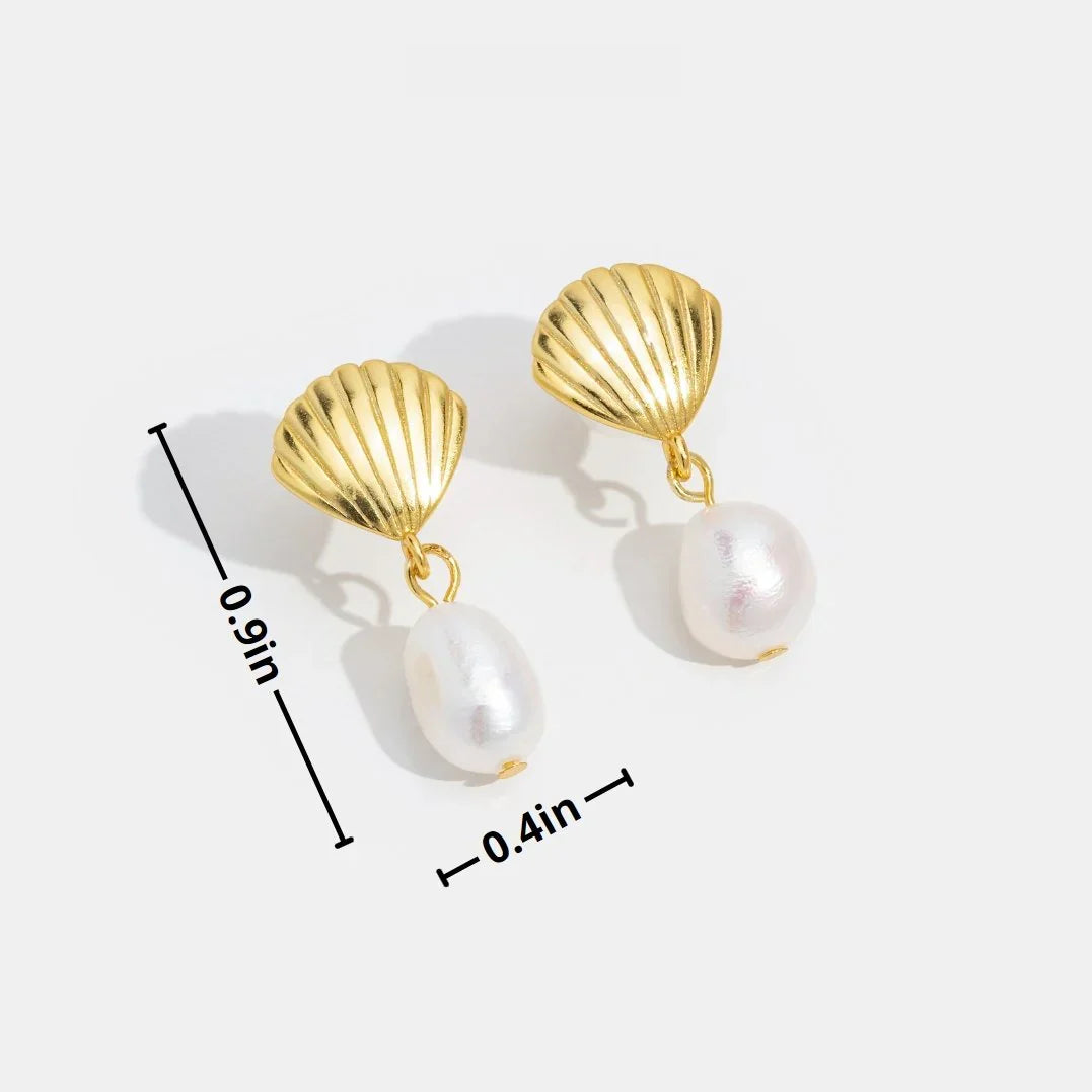 Valentina™ | Gold Shell Pearl Earrings
