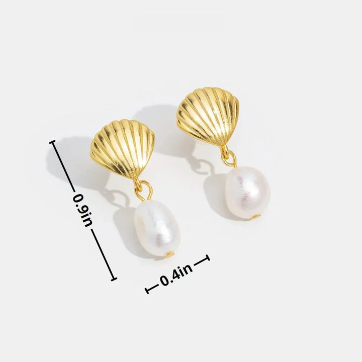 Valentina™ | Gold Shell Pearl Earrings