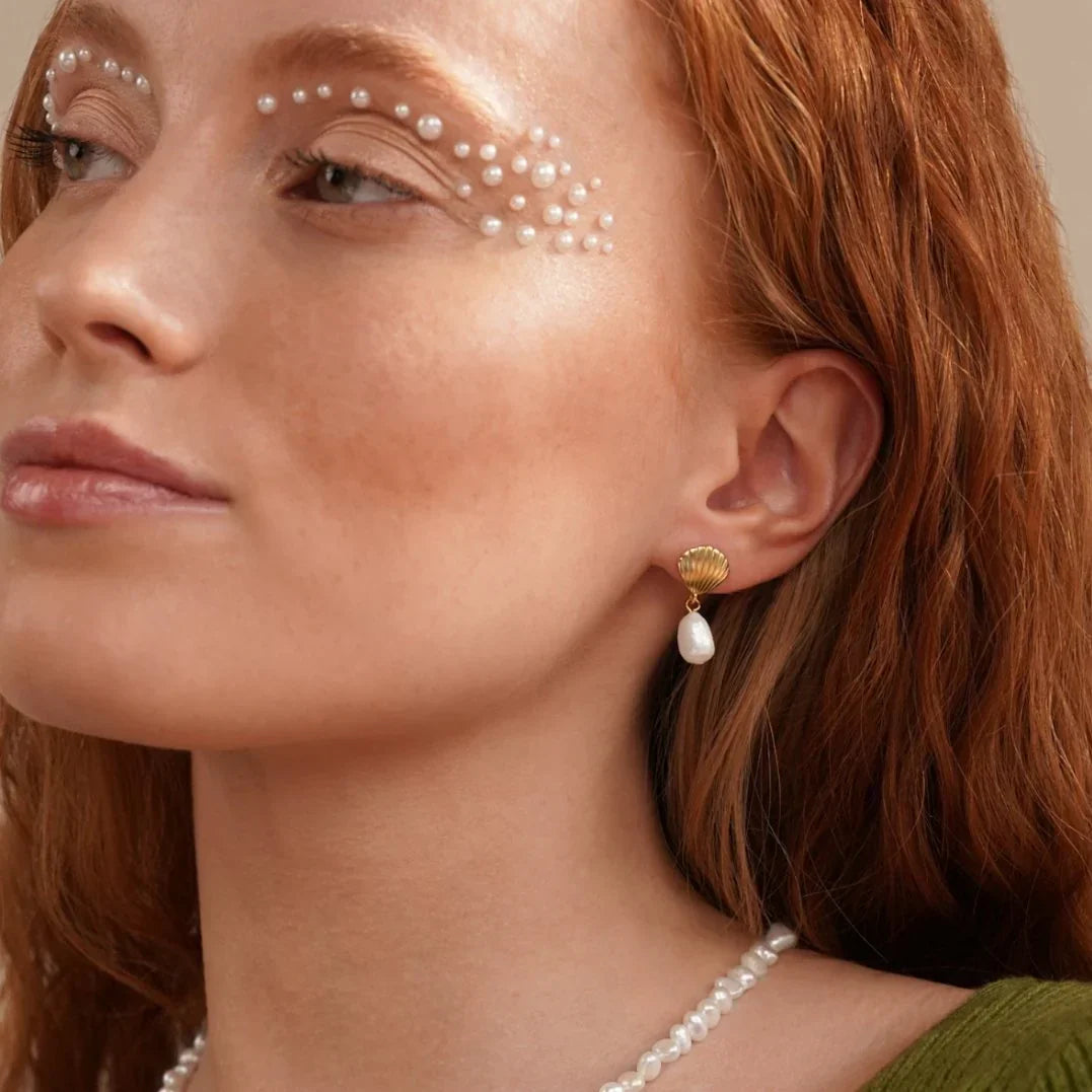 Valentina™ | Gold Shell Pearl Earrings