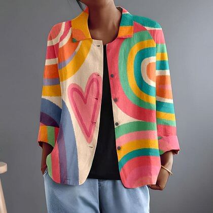 Constanza | Painterly Colour-Block Blouse
