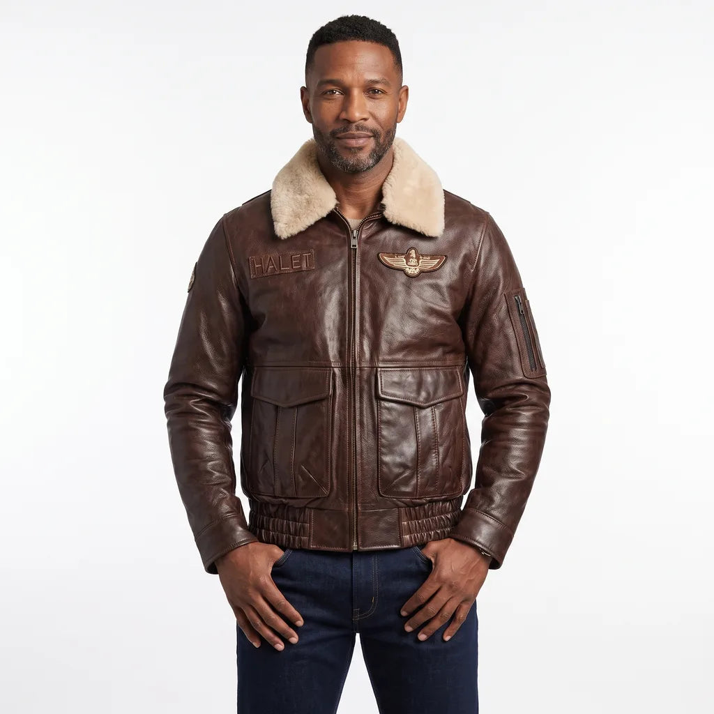 Halet™ | Men's Leather Aviator Jacket