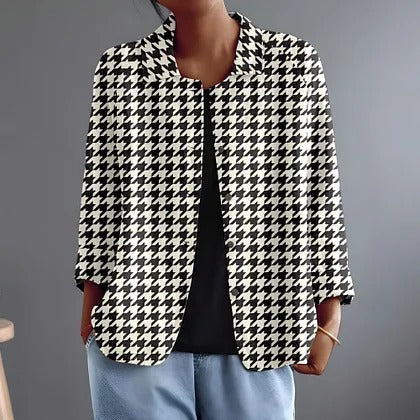 Hyacintha | Houndstooth Print Blouse