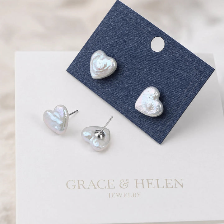 Rosa™ | Freshwater Pearl Heart Earrings