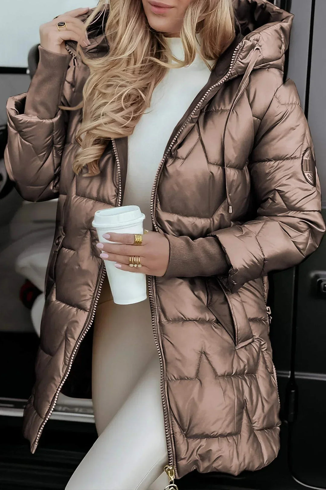 Katie | Elegant Hooded Winter Coat with Padding