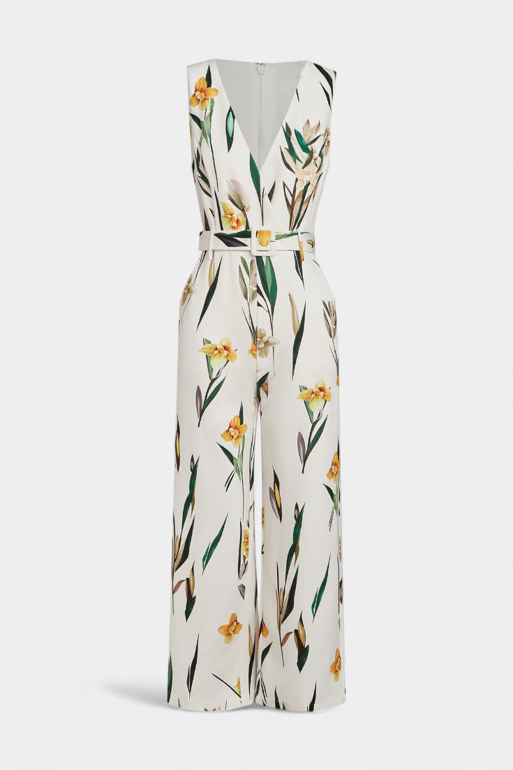 Slara Long Holiday Dungarees with V-Neck and Adjustable Belt