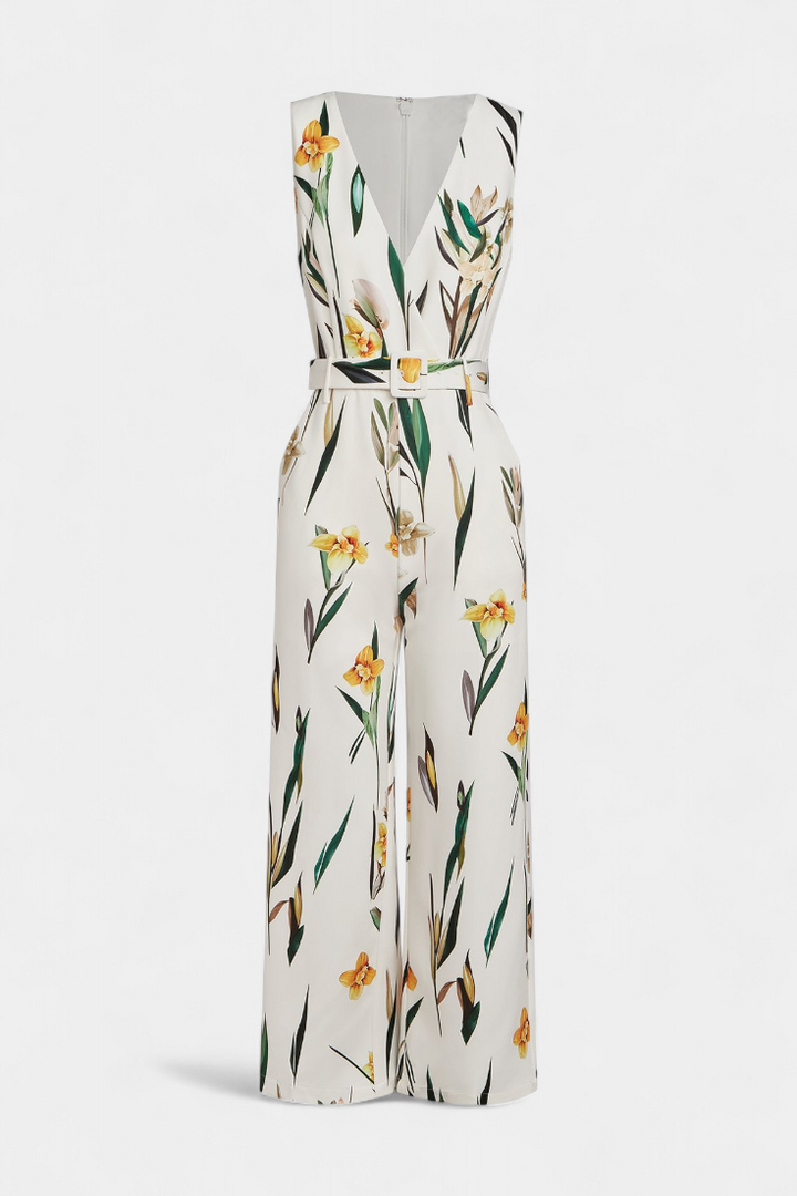 Slara Long Holiday Dungarees with V-Neck and Adjustable Belt