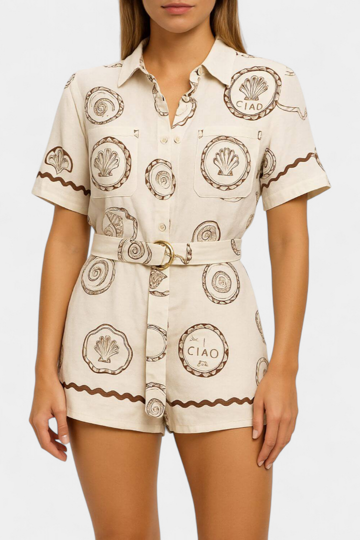 Seashell Mono Camisole with Shell Detail and Buttons