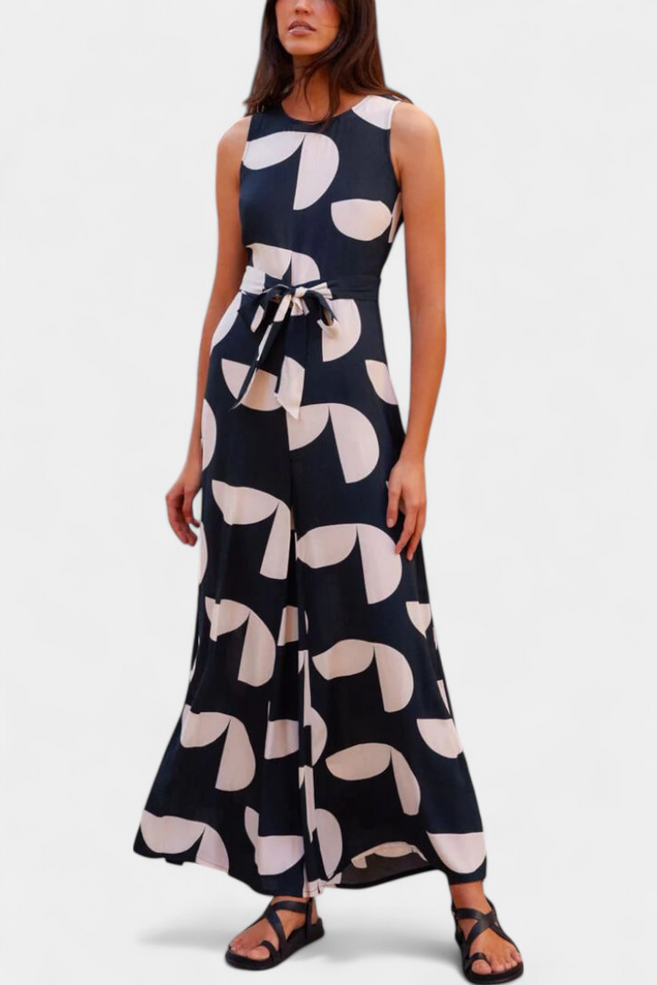 Brooke Mono Jumpsuit with Fitted Waist and Wide Legs