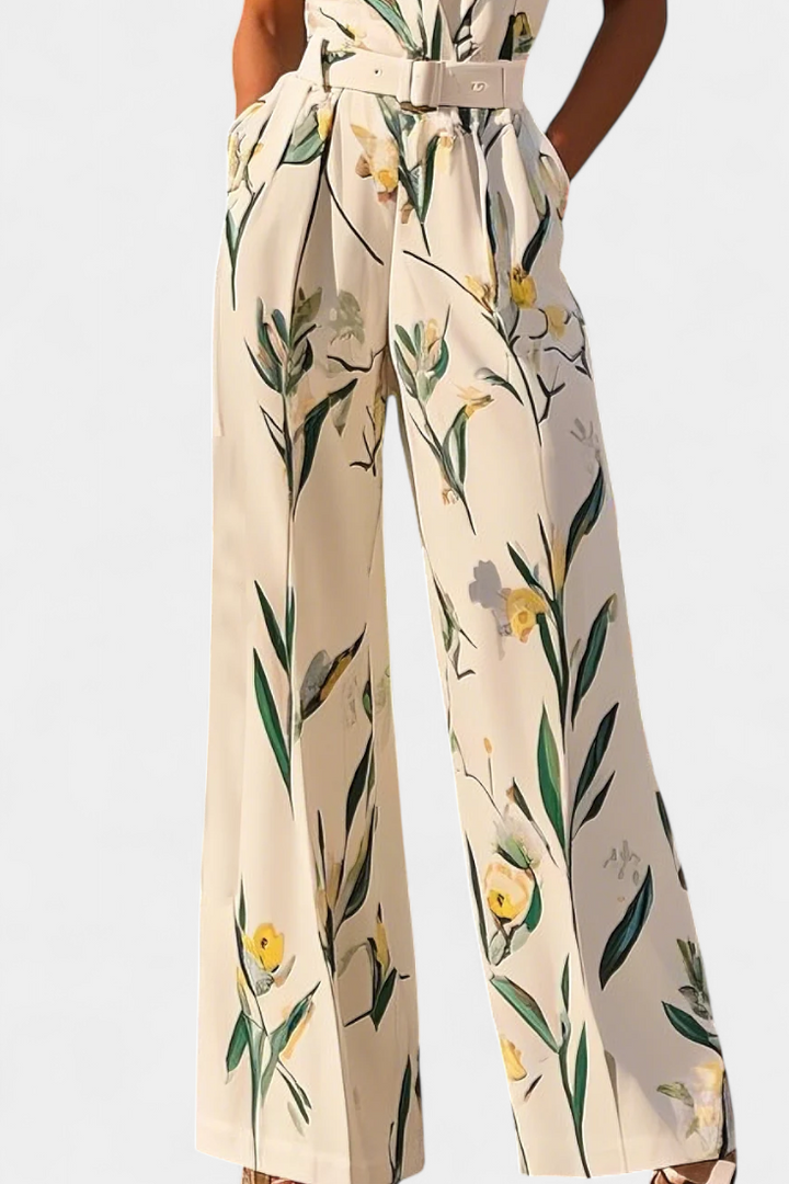 Slara Long Holiday Dungarees with V-Neck and Adjustable Belt