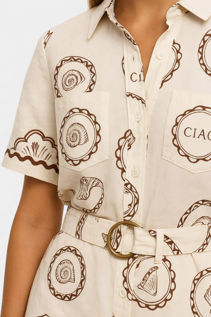 Seashell Mono Camisole with Shell Detail and Buttons