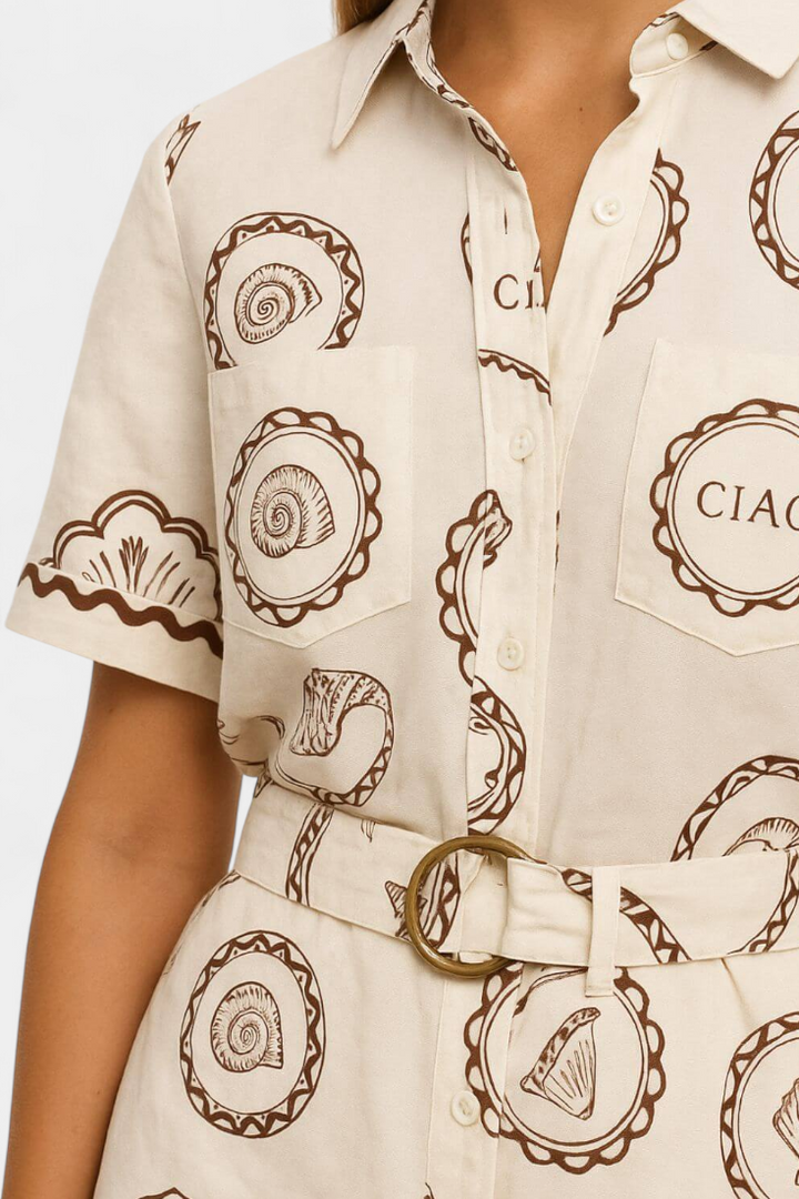 Seashell Mono Camisole with Shell Detail and Buttons