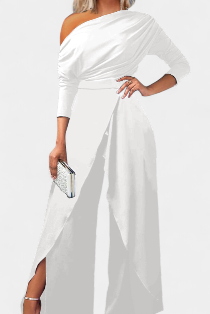 Brina Mono Long Tie Dye with Off-Shoulder Design and Wide Legs with Slit