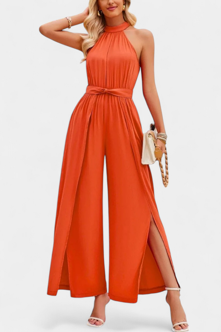 Nyree Mono Asymmetric with Cut-Out and Bow Sleeves