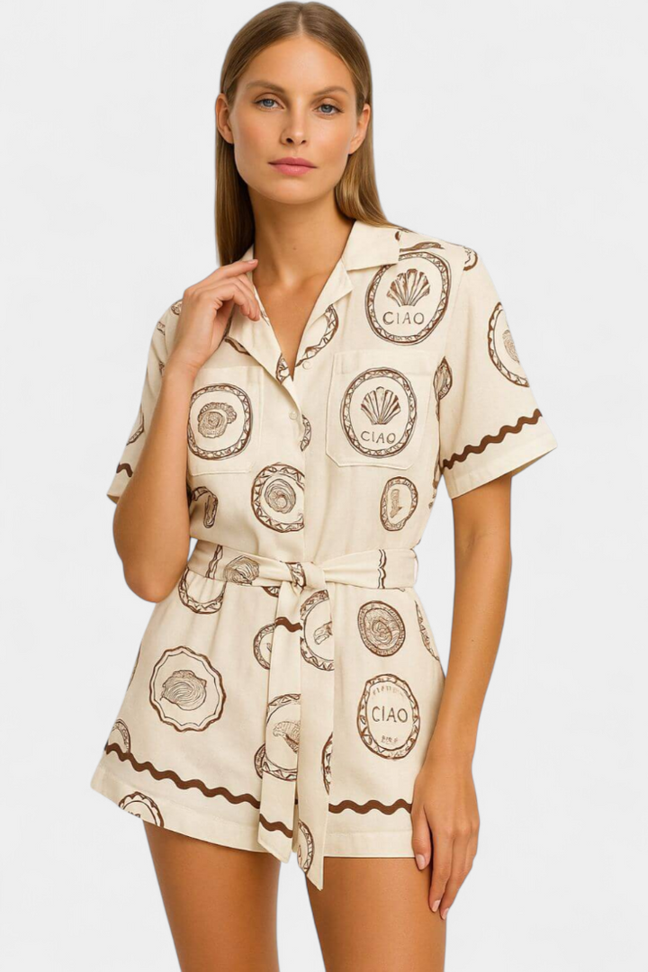 Seashell Mono Camisole with Shell Detail and Buttons