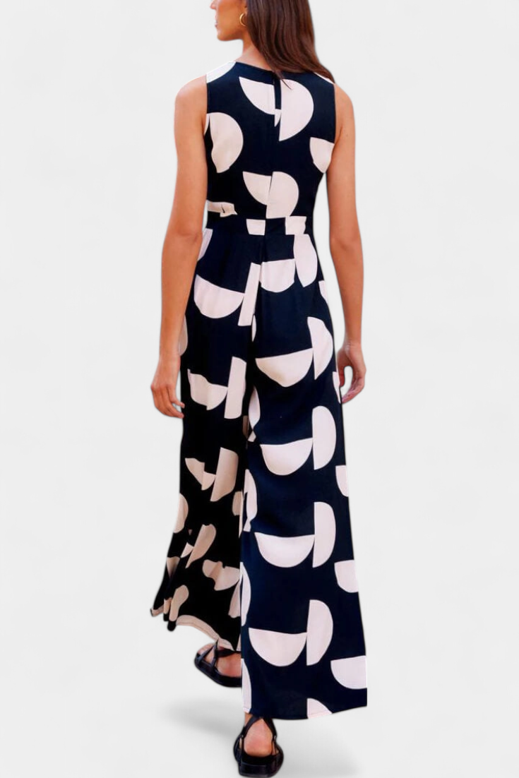 Brooke Mono Jumpsuit with Fitted Waist and Wide Legs
