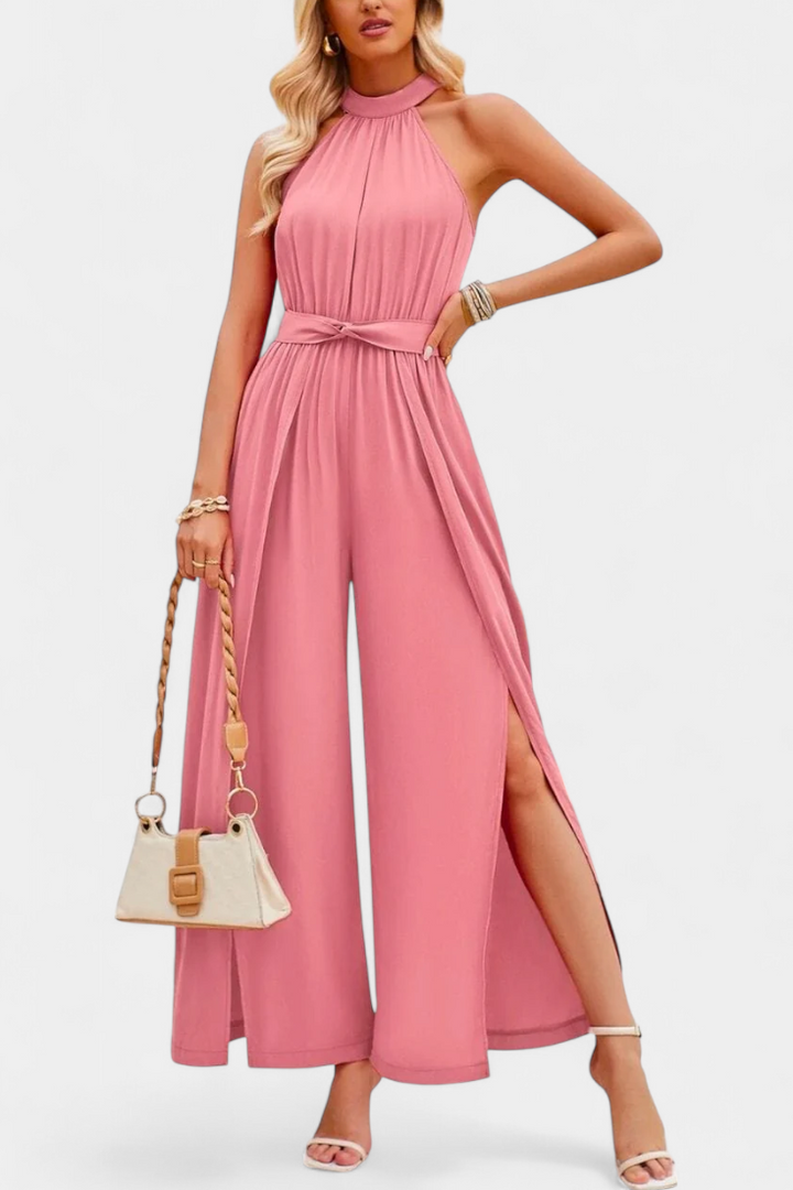Nyree Mono Asymmetric with Cut-Out and Bow Sleeves