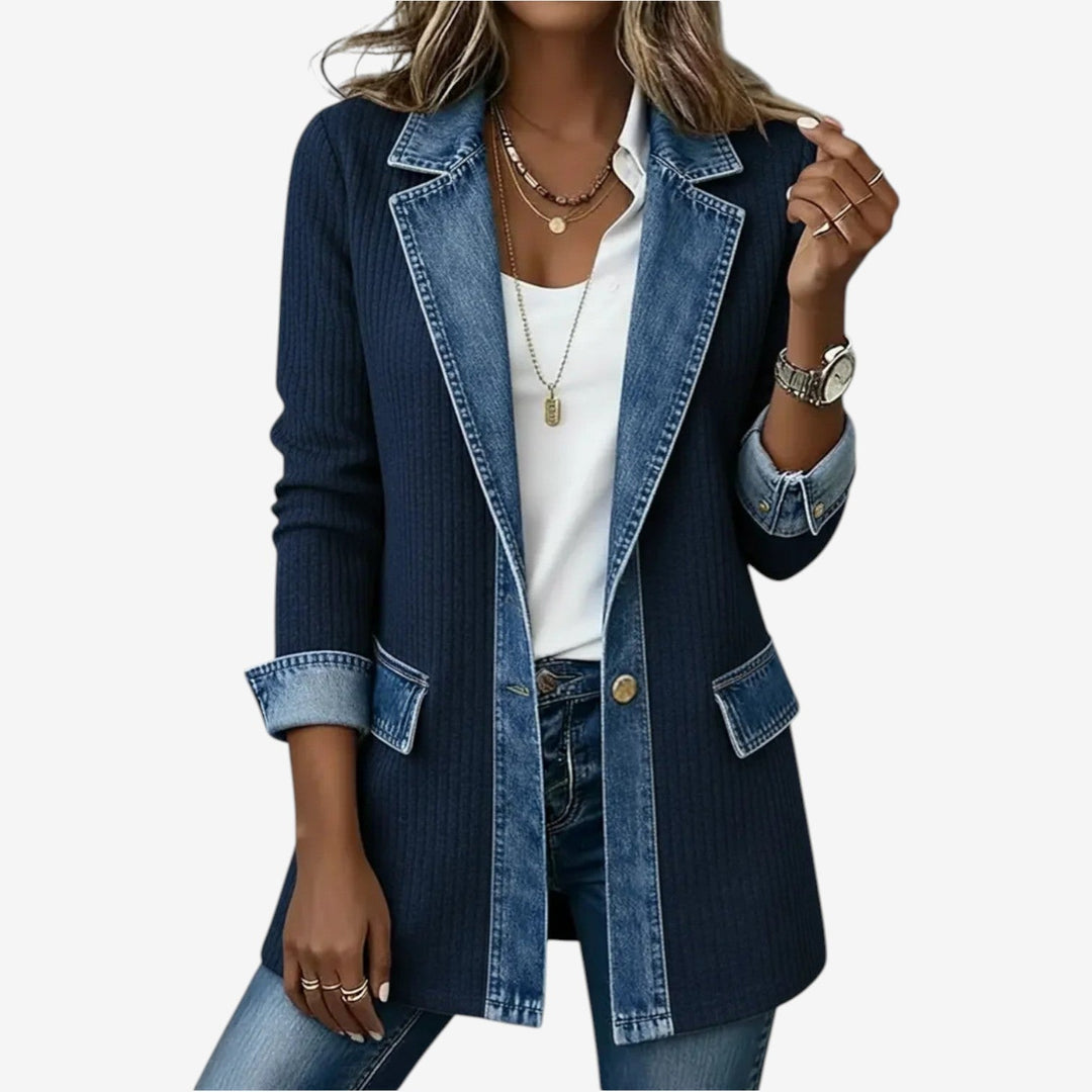 Reagan | Knit Hybrid Jacket with Contrast Trim