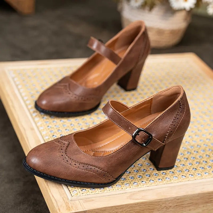 Dorka™ | Buckled Leather Heels