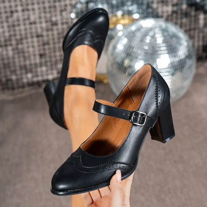 Dorka™ | Buckled Leather Heels