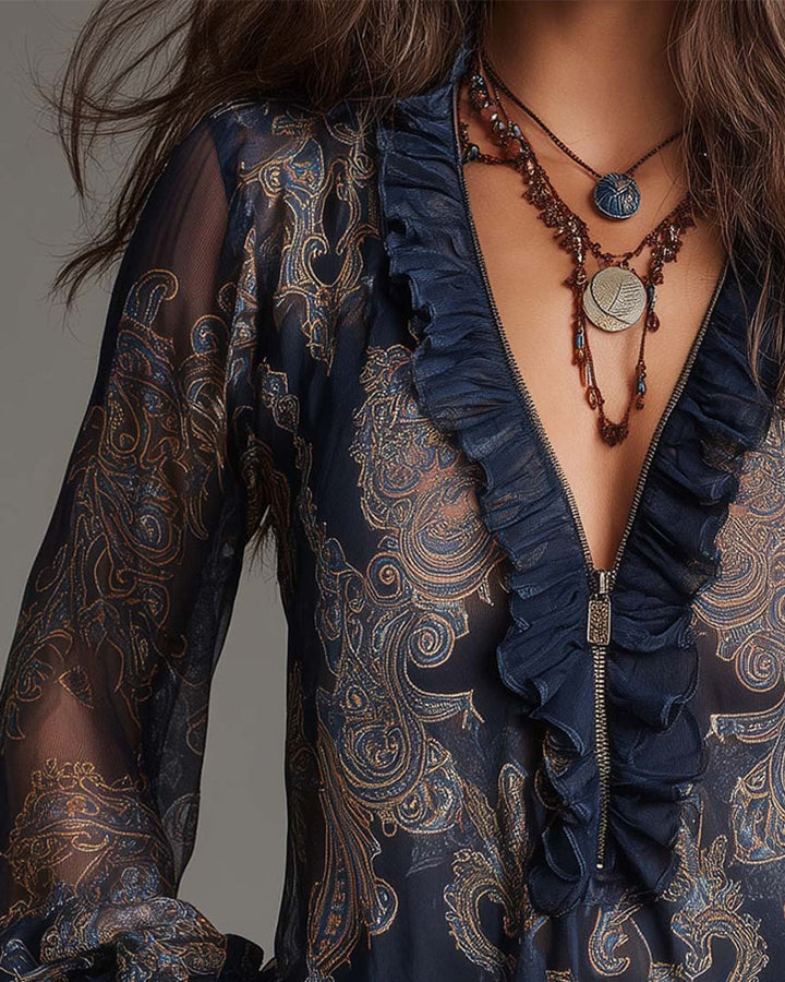 Norina | Soft-Touch V-Neck Blouse
