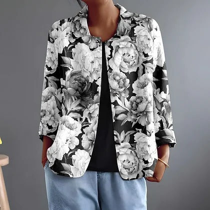 Leontina | Monochrome Peony Blouse