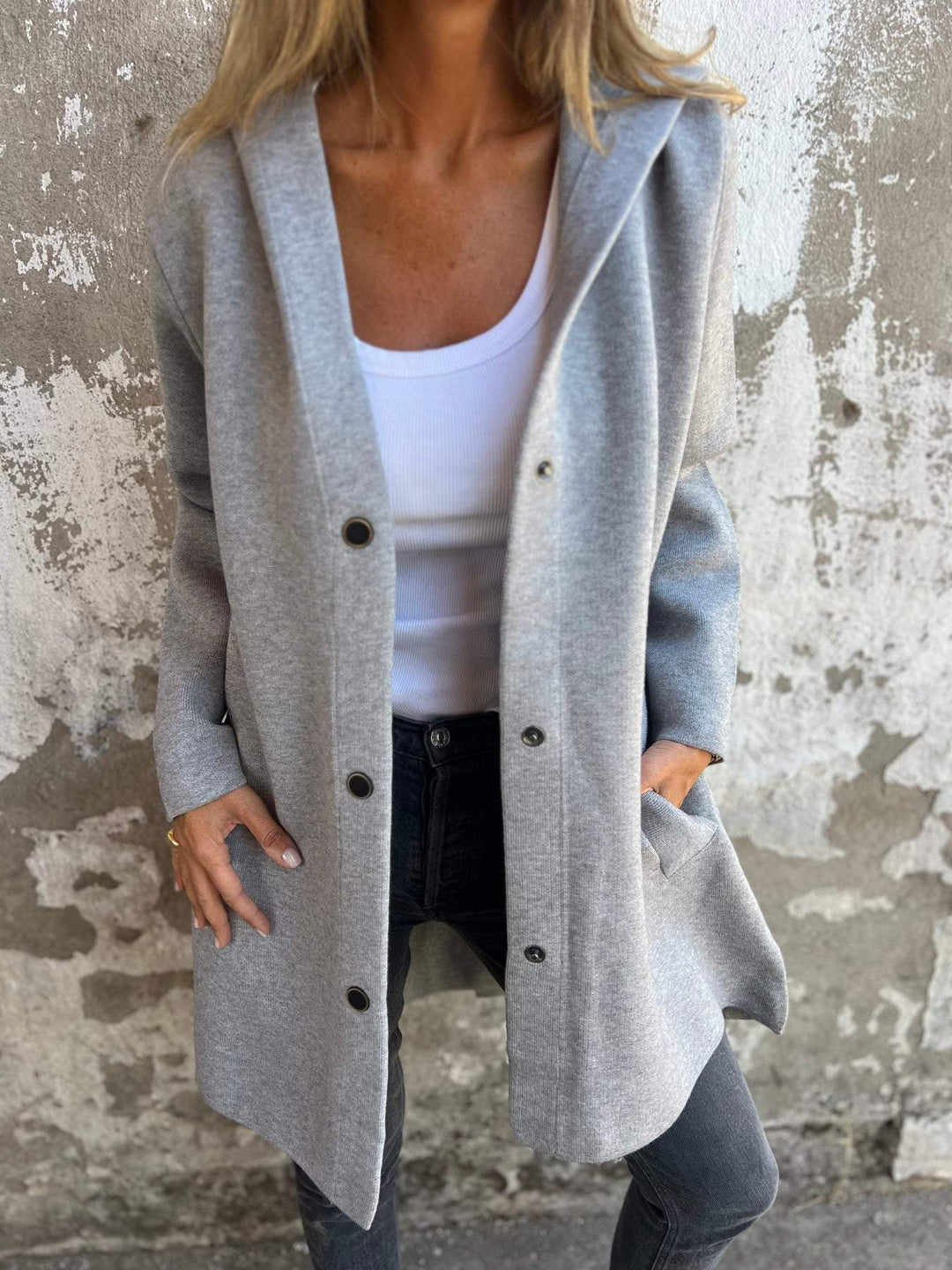 Vionne | Hooded Button Jacket