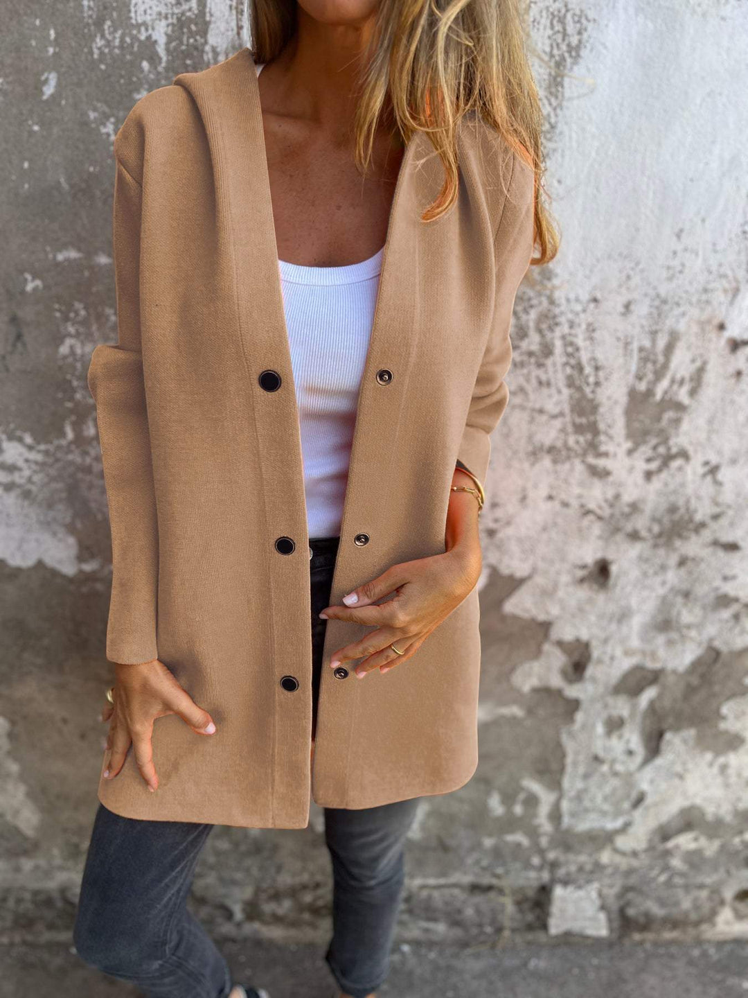 Vionne | Hooded Button Jacket