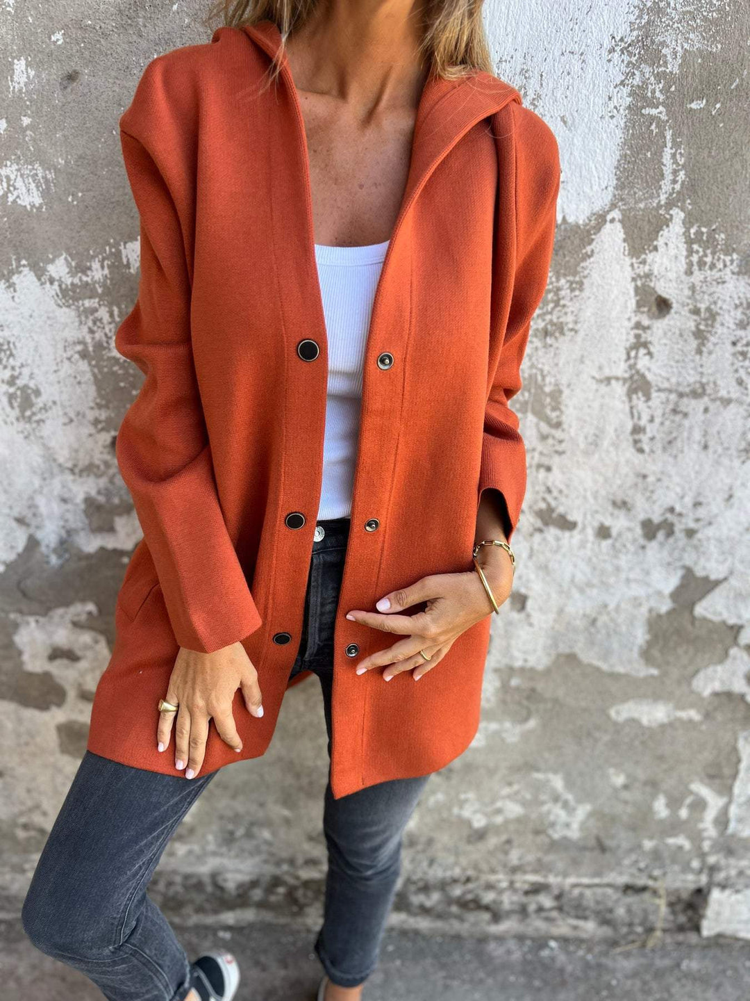 Vionne | Hooded Button Jacket