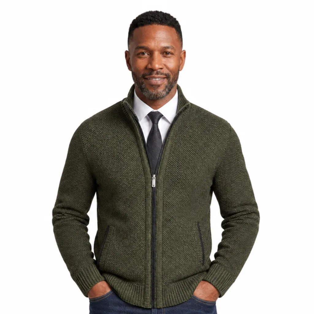 Leland™ | Men's Zip-Up Cardigan Knit Sweater