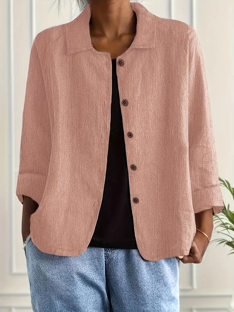 Zenaide | Clay Pink Crinkle Blouse