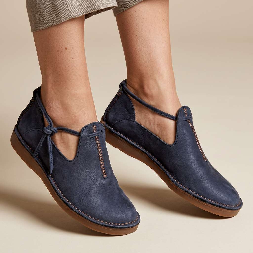 Delaina - Vintage Lace-Up Leather Shoes