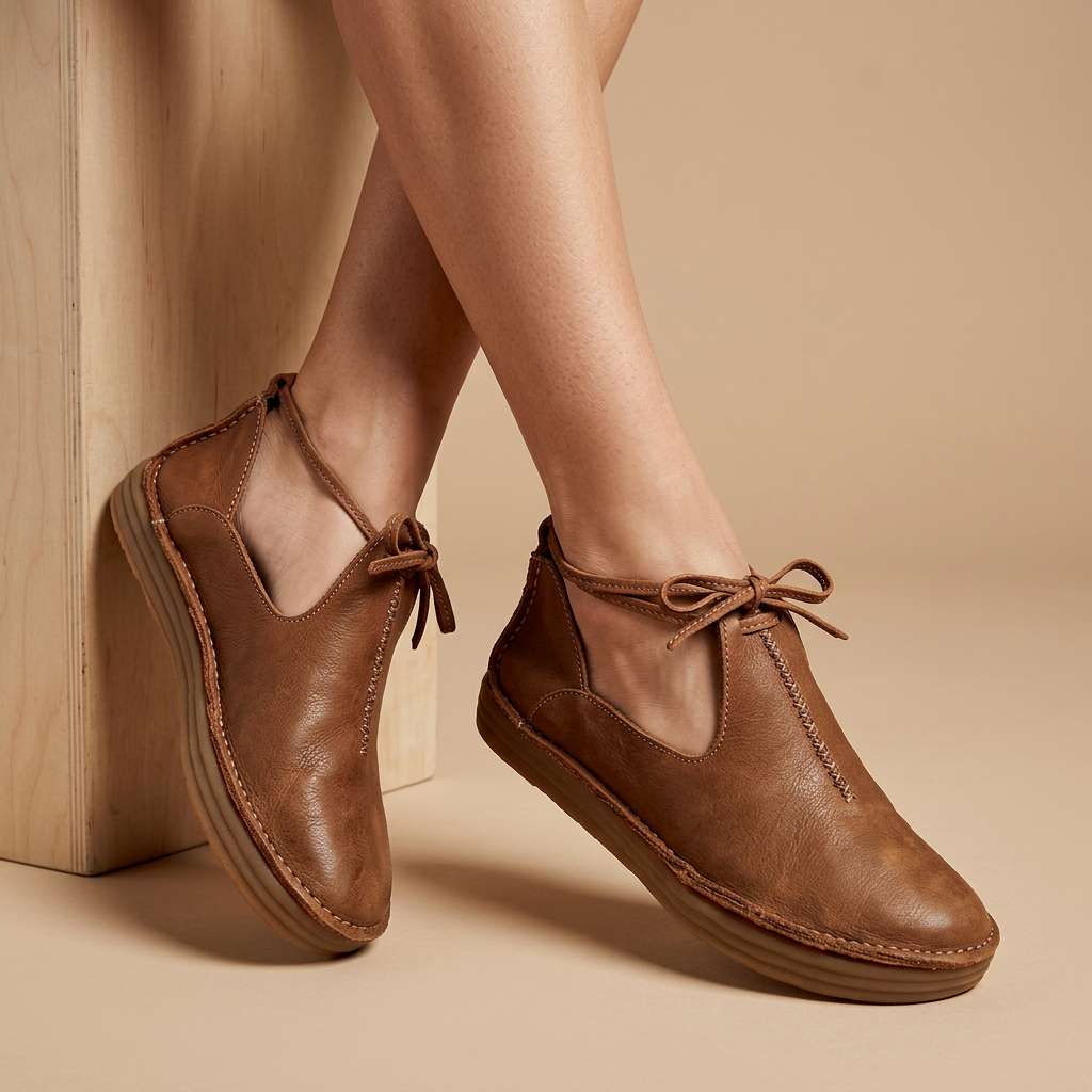 Delaina - Vintage Lace-Up Leather Shoes