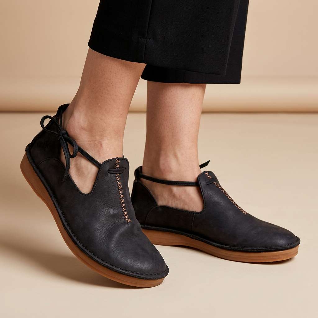 Delaina - Vintage Lace-Up Leather Shoes