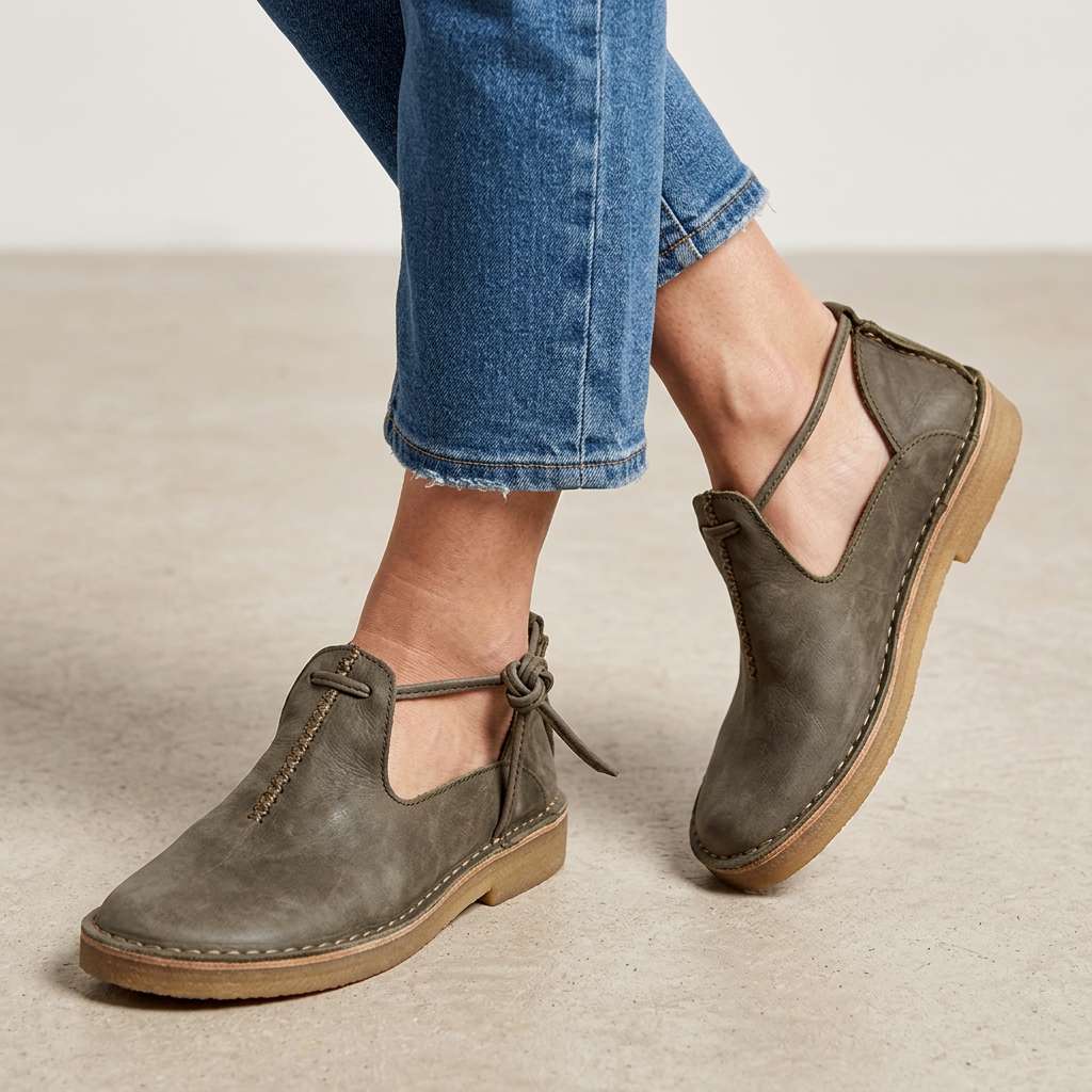 Delaina - Vintage Lace-Up Leather Shoes