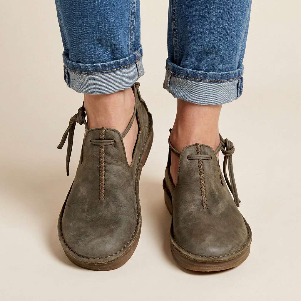 Delaina - Vintage Lace-Up Leather Shoes