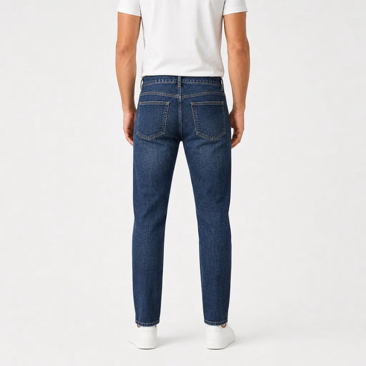 Omer™ | Men's Blue Straight Leg Jeans