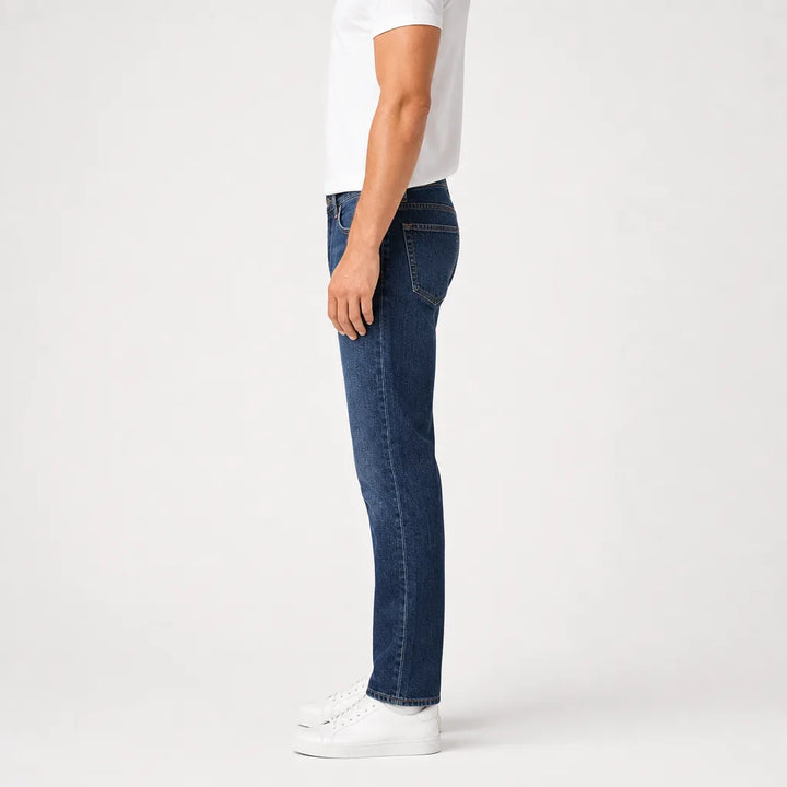 Omer™ | Men's Blue Straight Leg Jeans