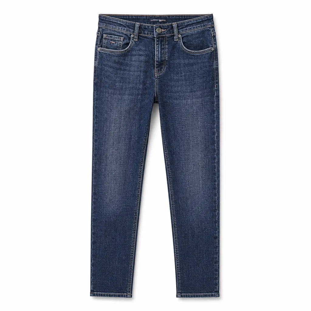 Omer™ | Men's Blue Straight Leg Jeans