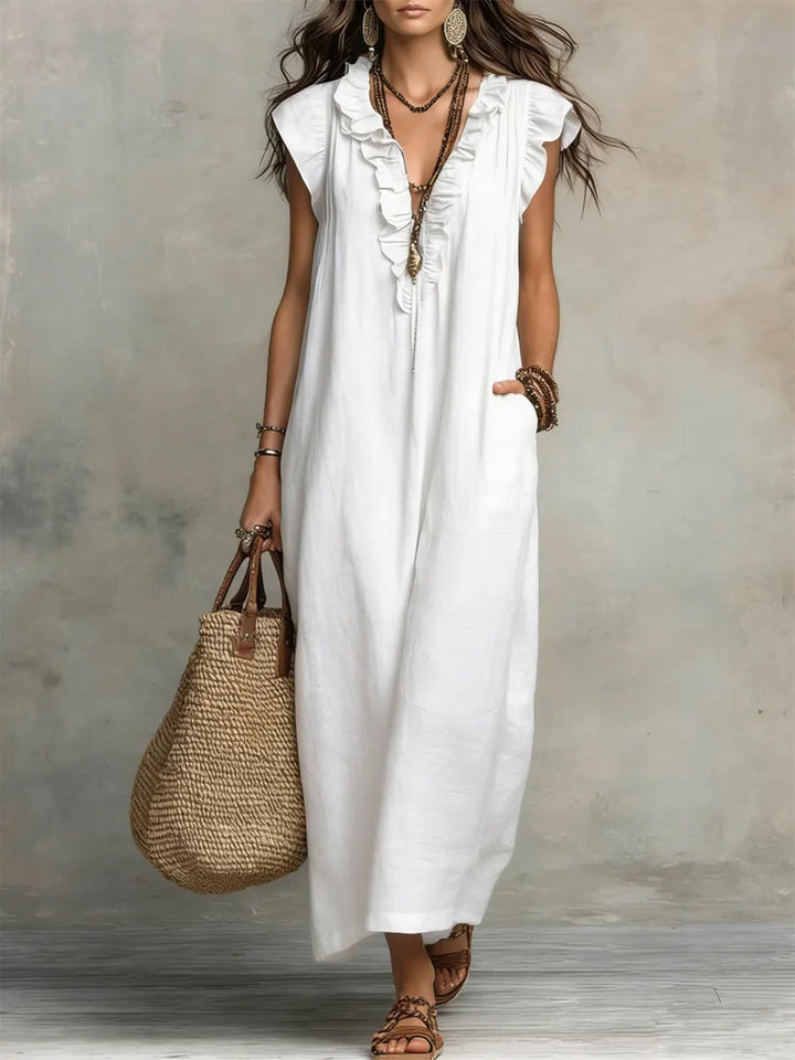 Uanavi | Long Bohemian Style Linen Dress